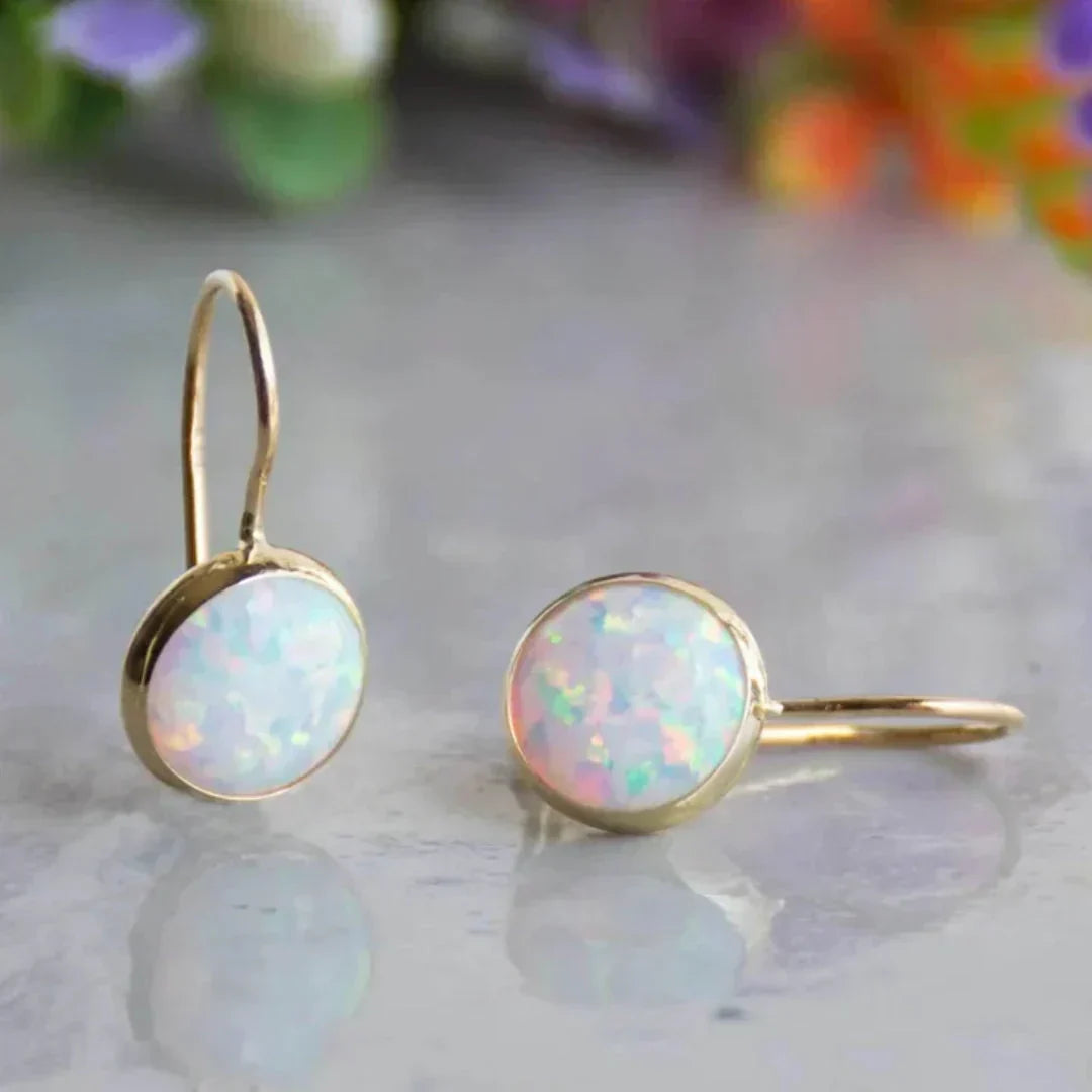 Antik Opal Schimmer Ohrringe | Gold