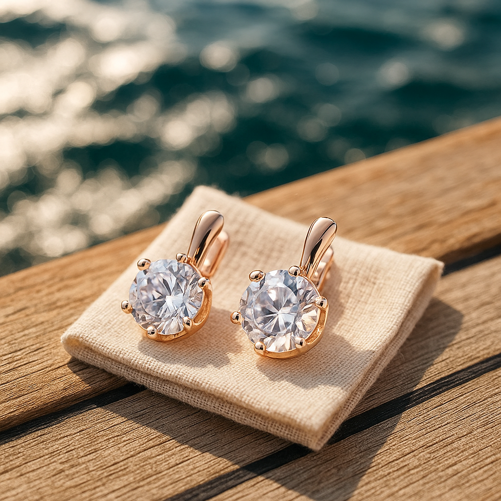 Eirene | Runde Zirkonia Ørepynt