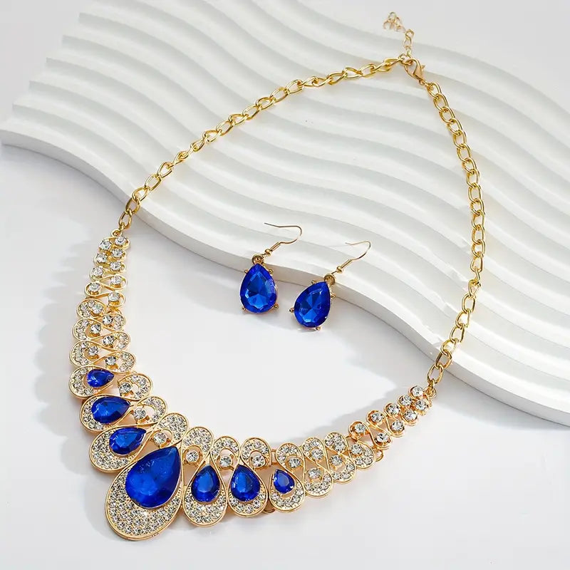 Maevina Sapphire Jewelry Set | Gold