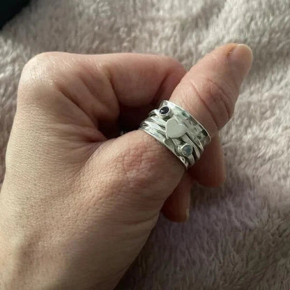 Handgefertigter Herz Drehring