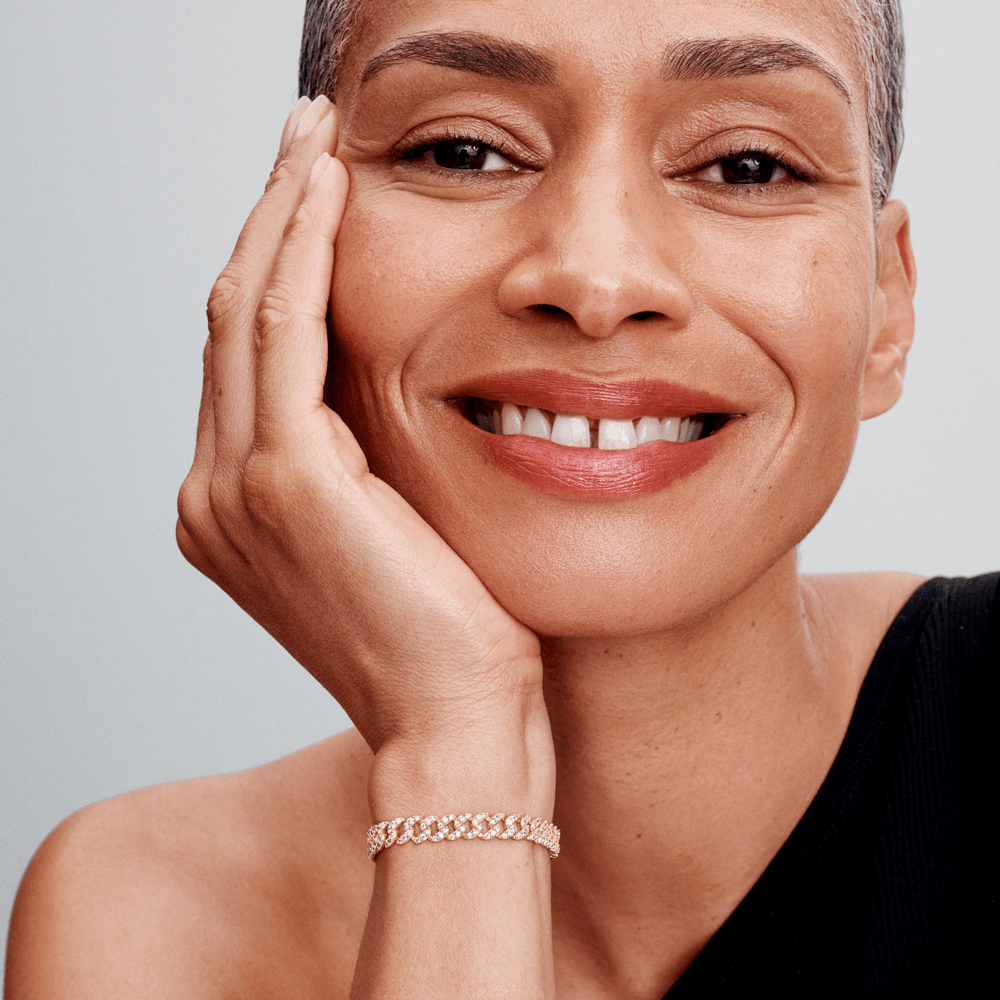 Kubanisches Armband | Platinweiß