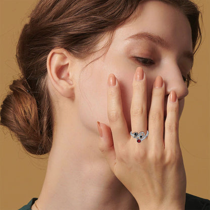 Roter Pfotenabdruck Verstellbarer Ring