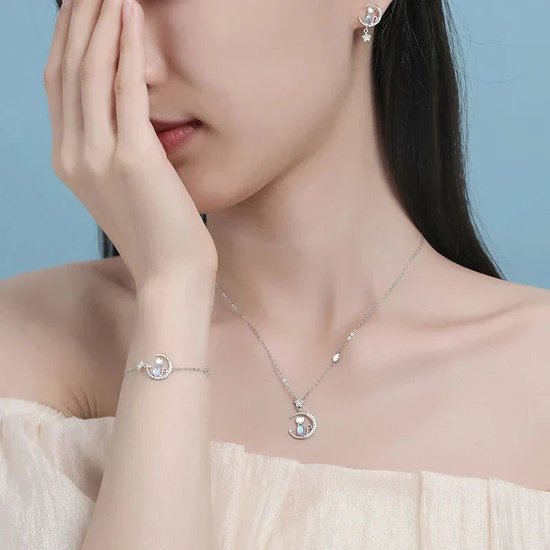 Celestial Playful Cat Earrings