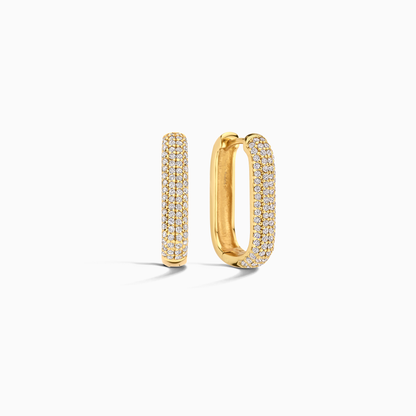 Elegance Pavé Hoops | Weißes Gold