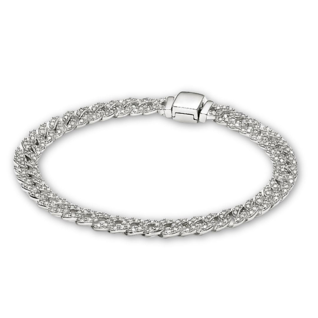 Kubanisches Armband | Platinweiß