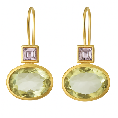 Vintage Grüner Kristall Ohrringe