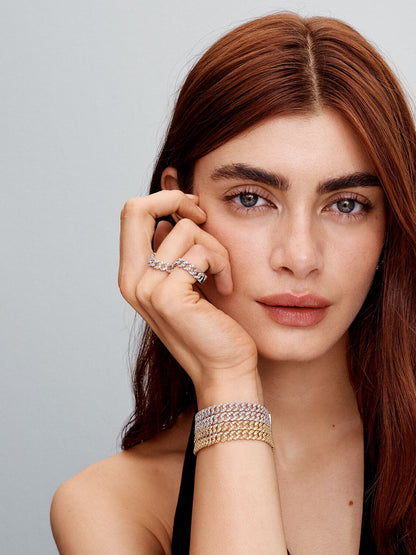 Kubanisches Armband | Platinweiß