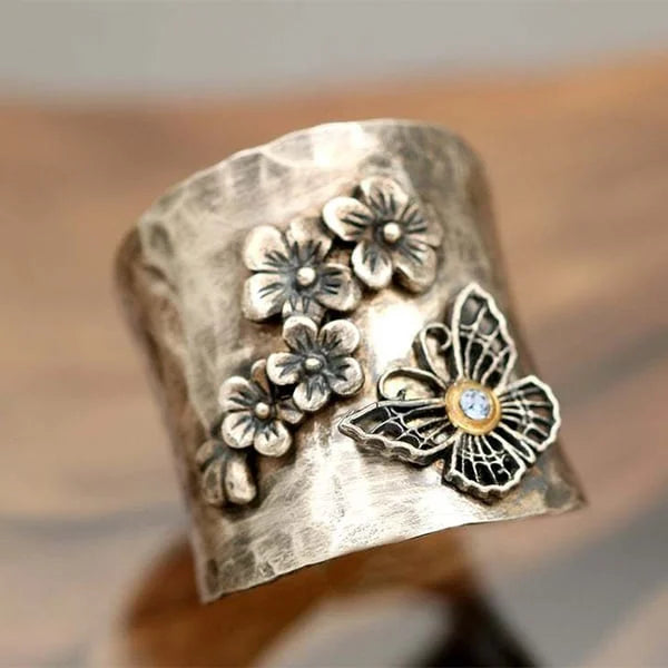 Blomster Stil Sommerfugl Ring