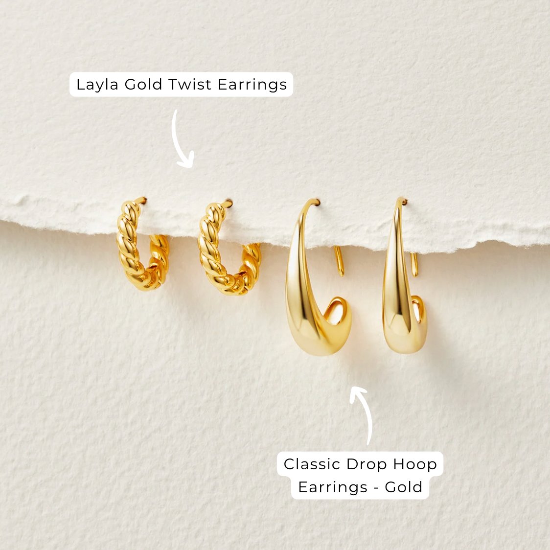 Cina - Teardrop Hoop Earrings