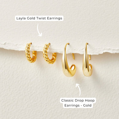 Cina - Teardrop Hoop Earrings