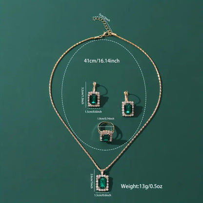 Sylvara Emeraldshade Jewelry Set | Weißgold