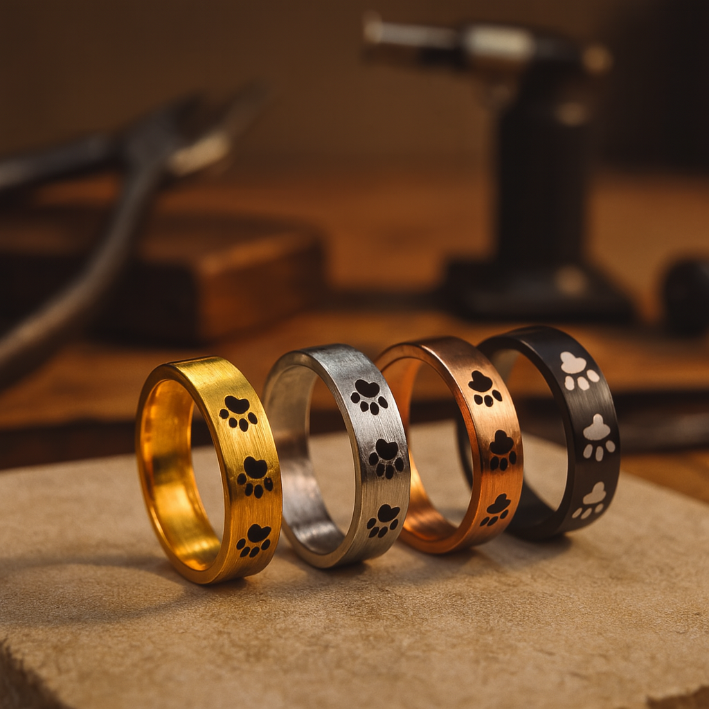 Sanfte Pfotenabdruck Ring