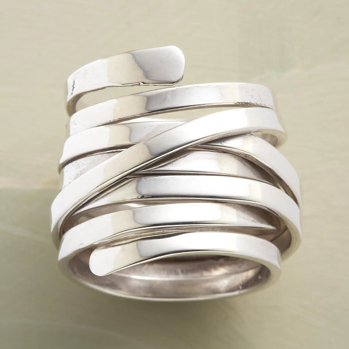 Joy - Retro Tykk Lag Sterling Silver Ring