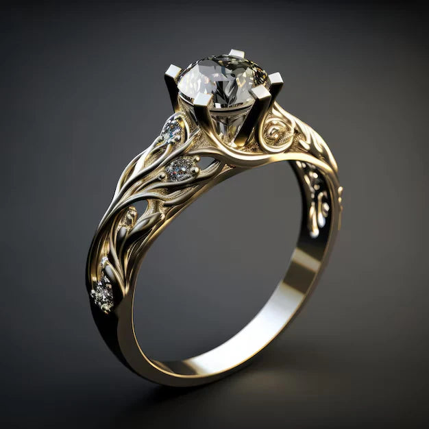 Eleganter Exotischer Zirkonia Ring | Gold
